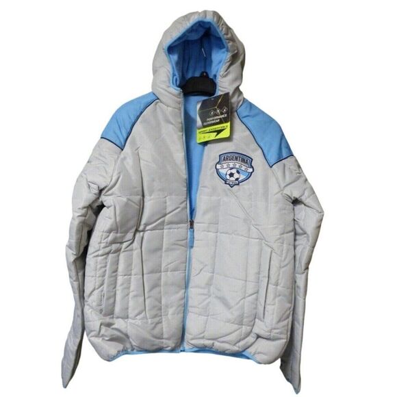 Sport Essentials  "Argentina" Men’s Hooded Fleece Lined Soccer jacket, Sz.S - Picture 1 of 8